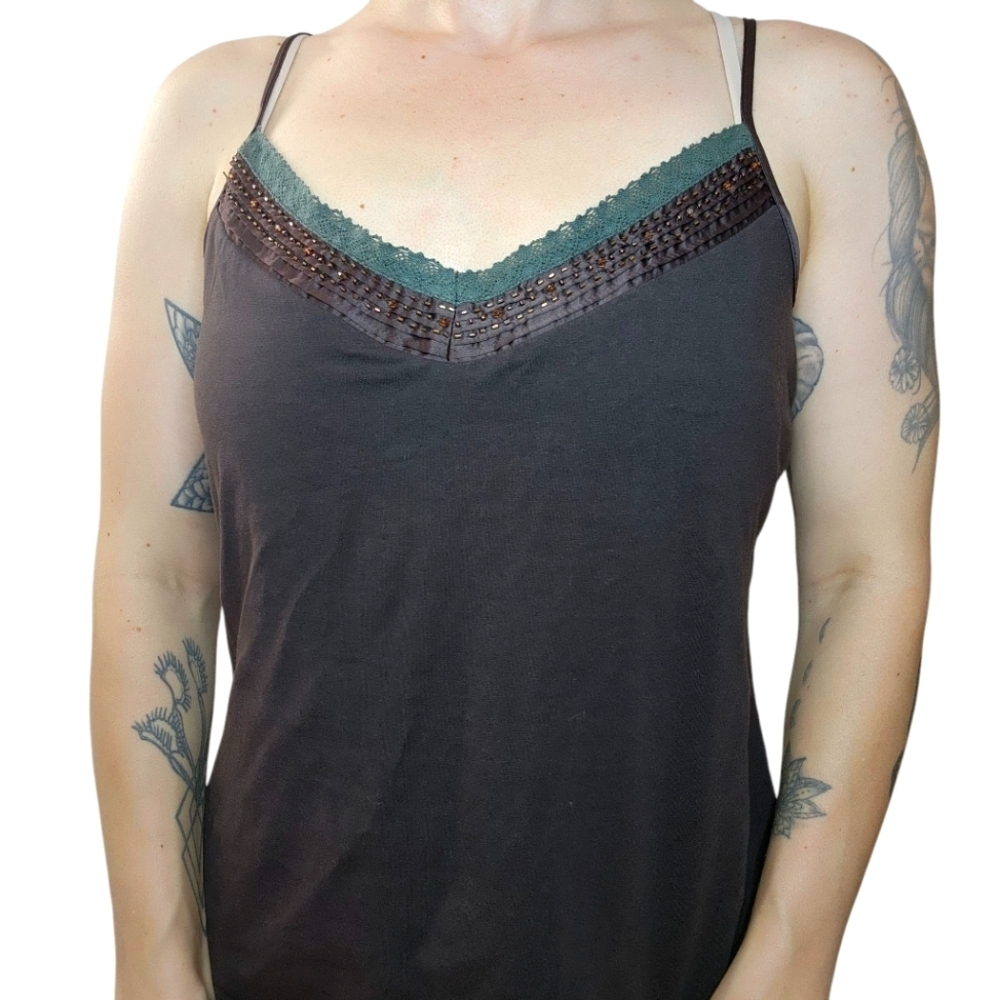 Y2k Beaded And Lace Camisole Size XL